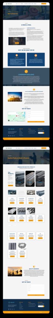 A1 steel website inside page