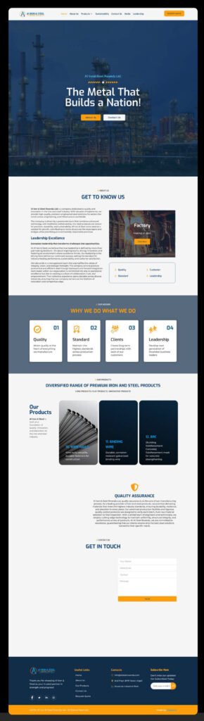 A1 steel website main page