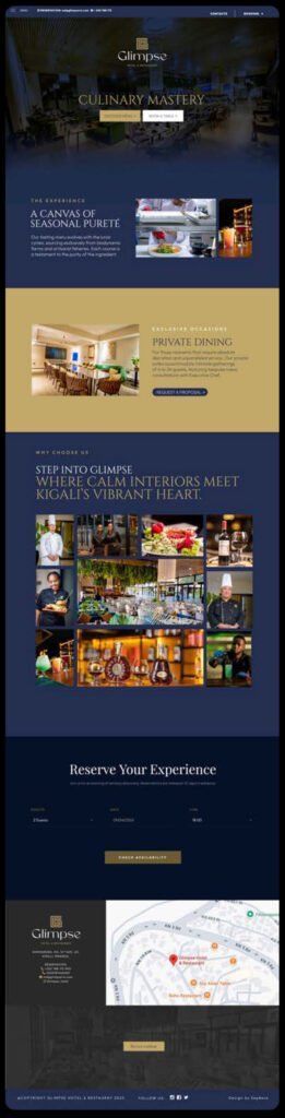 glimpse hotel website inside page