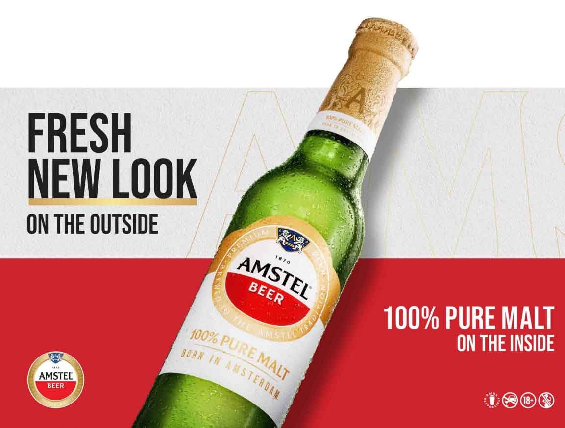 image showing amstel bottle and label