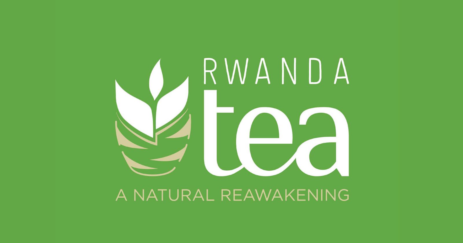 rwanda tea logo with tagline in green background