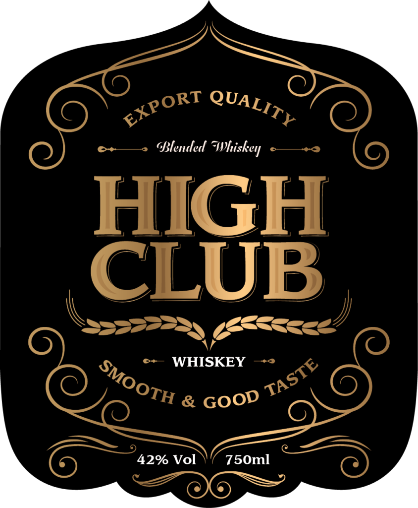 High Club Front Label750ml 9x11.9cm Print